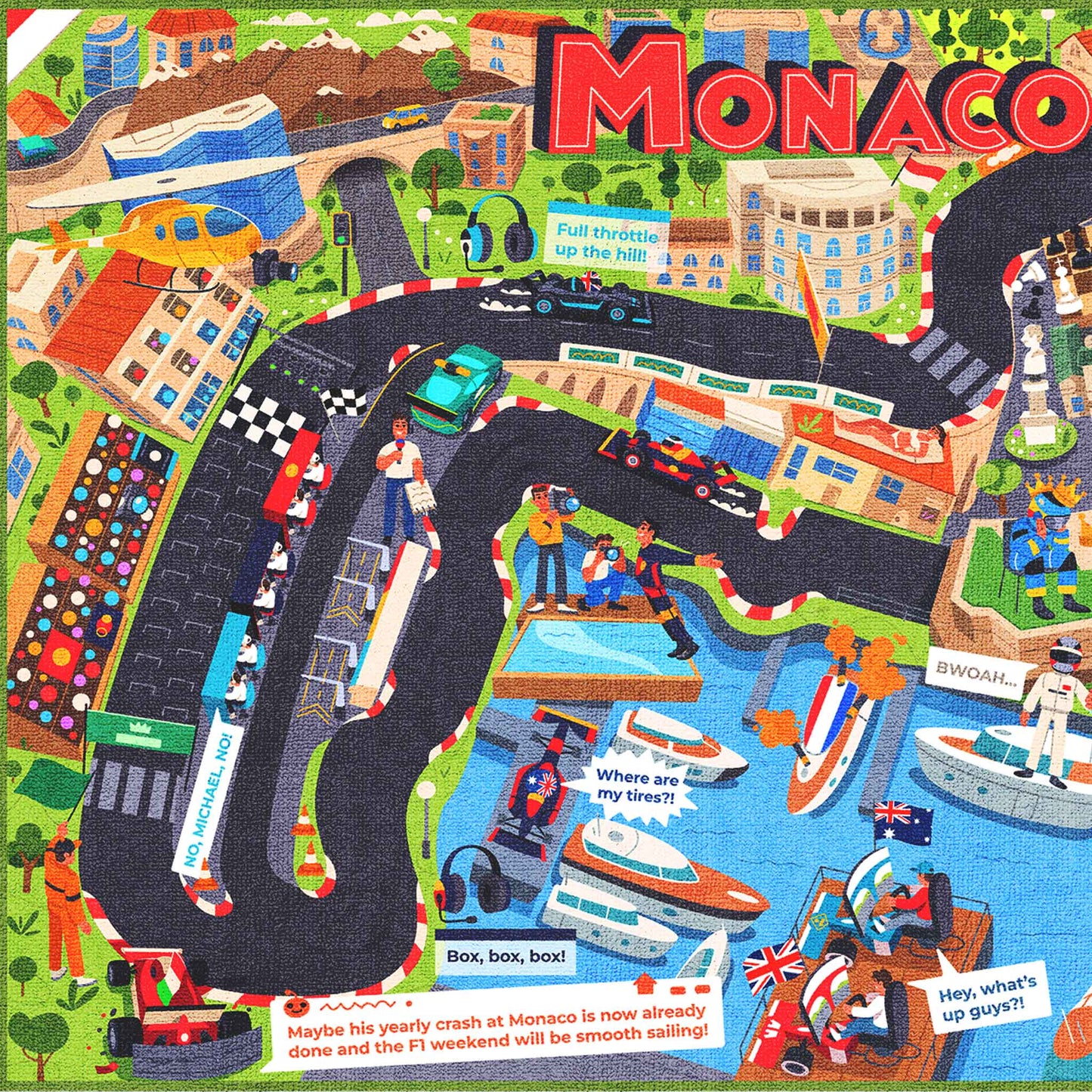 🇲🇨 Monaco Racing Carpet for Kids 180x120cm