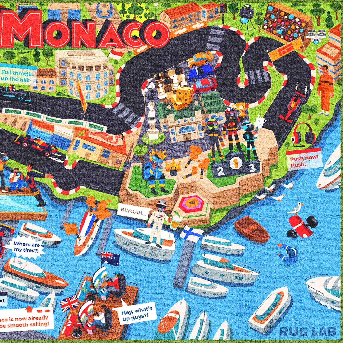 🇲🇨 Monaco Racing Carpet for Kids 180x120cm