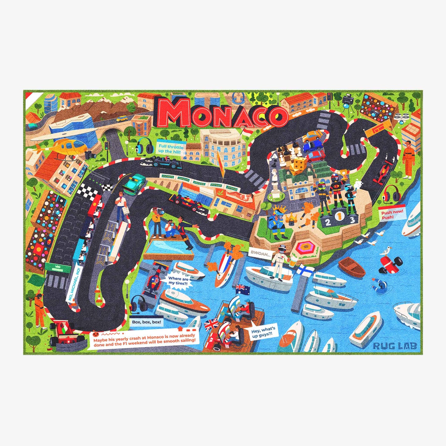 🇲🇨 Monaco Racing Carpet for Kids 180x120cm